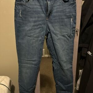 Sonoma Skinny Jeans in Faded Blue Wash with Subtle Distressing